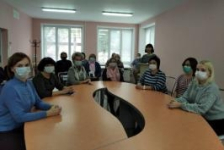 Член Совета Республики Е.Зябликова встретилась 
с коллективом ГУ «Территориальный центр социального
обслуживания населения Борисовского района»
